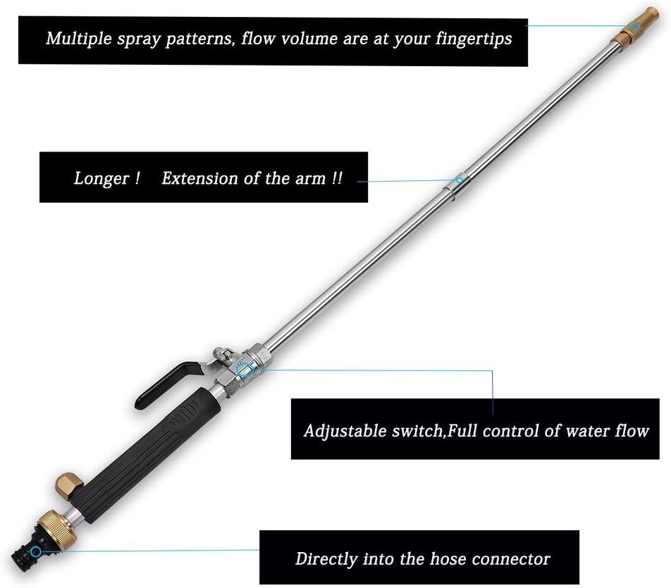 Hydro Jet High Pressure Power Washer with 39″ Extendable Wand & Universal Nozzle