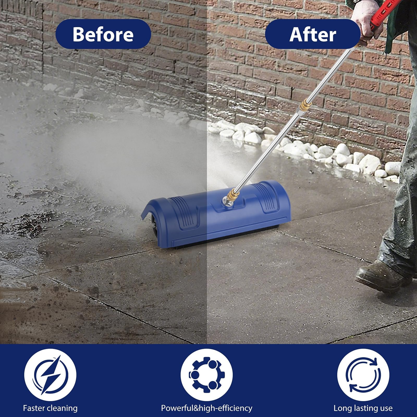 15″ Pressure Washer Surface Cleaner – Stainless Steel Surface Cleaner for Pre…