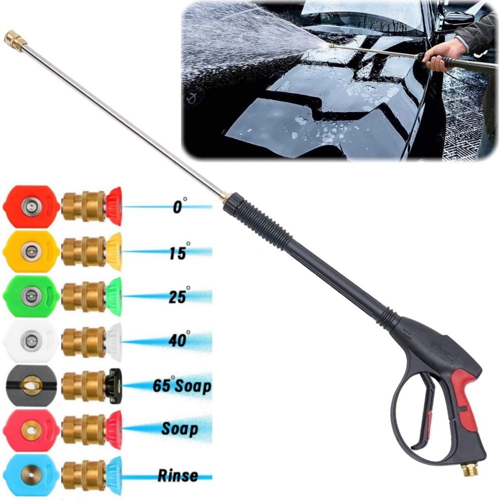 High Pressure 4000PSI Pressure Power Washer Gun Spray Wand Lance w/ Nozzles Kit