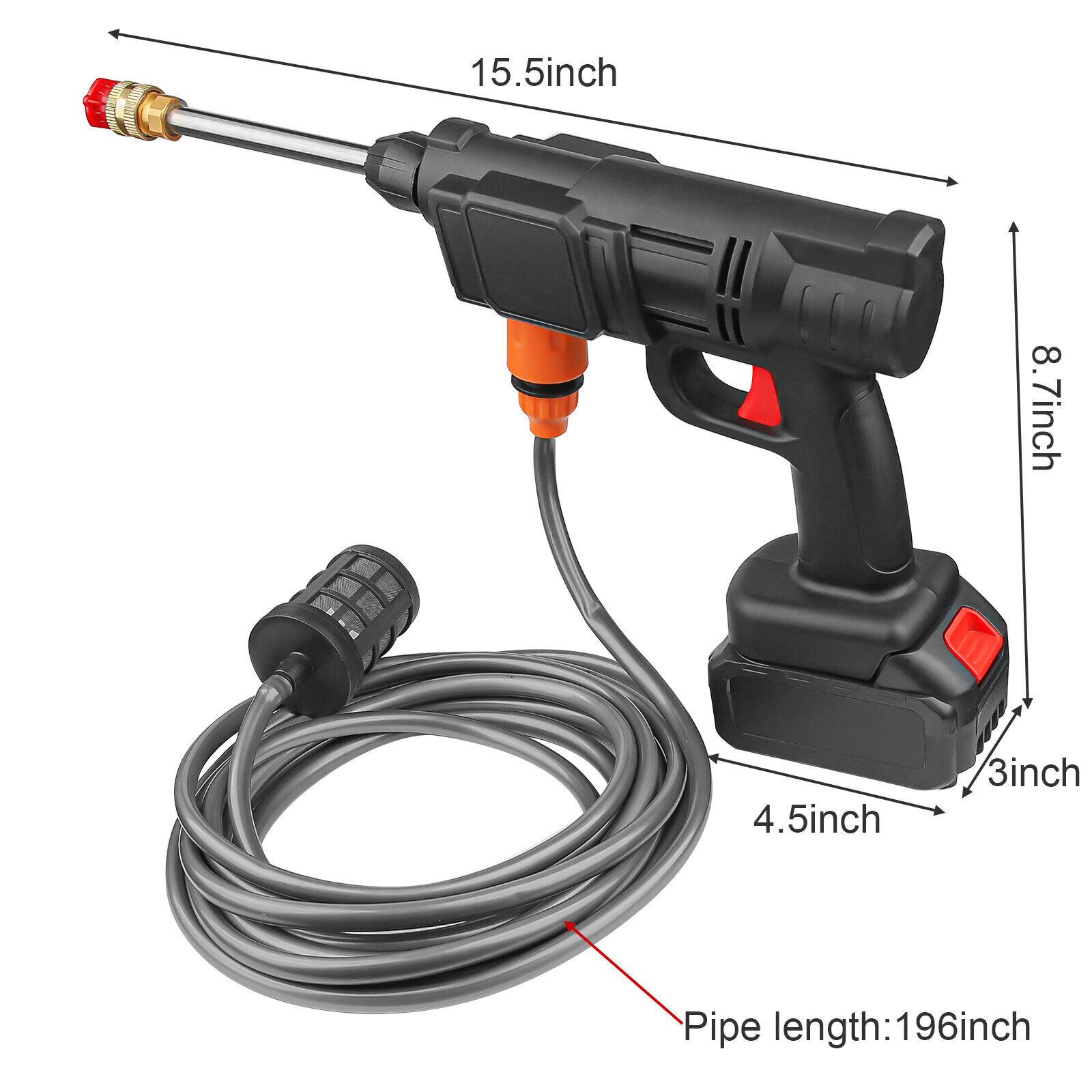 Cordless Electric High Pressure Water Spray Gun Portable Car Washer Cleaner Tool