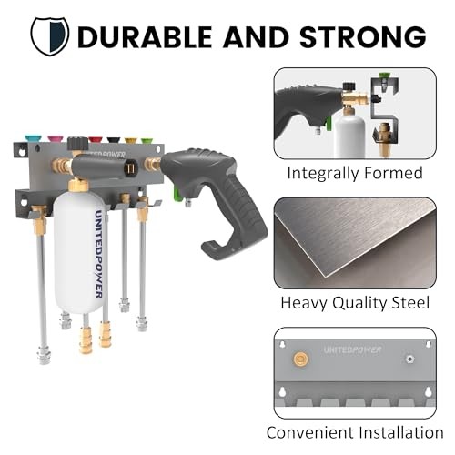 UNITEDPOWER Wall Mount Pressure Washer Gun Holder Silver