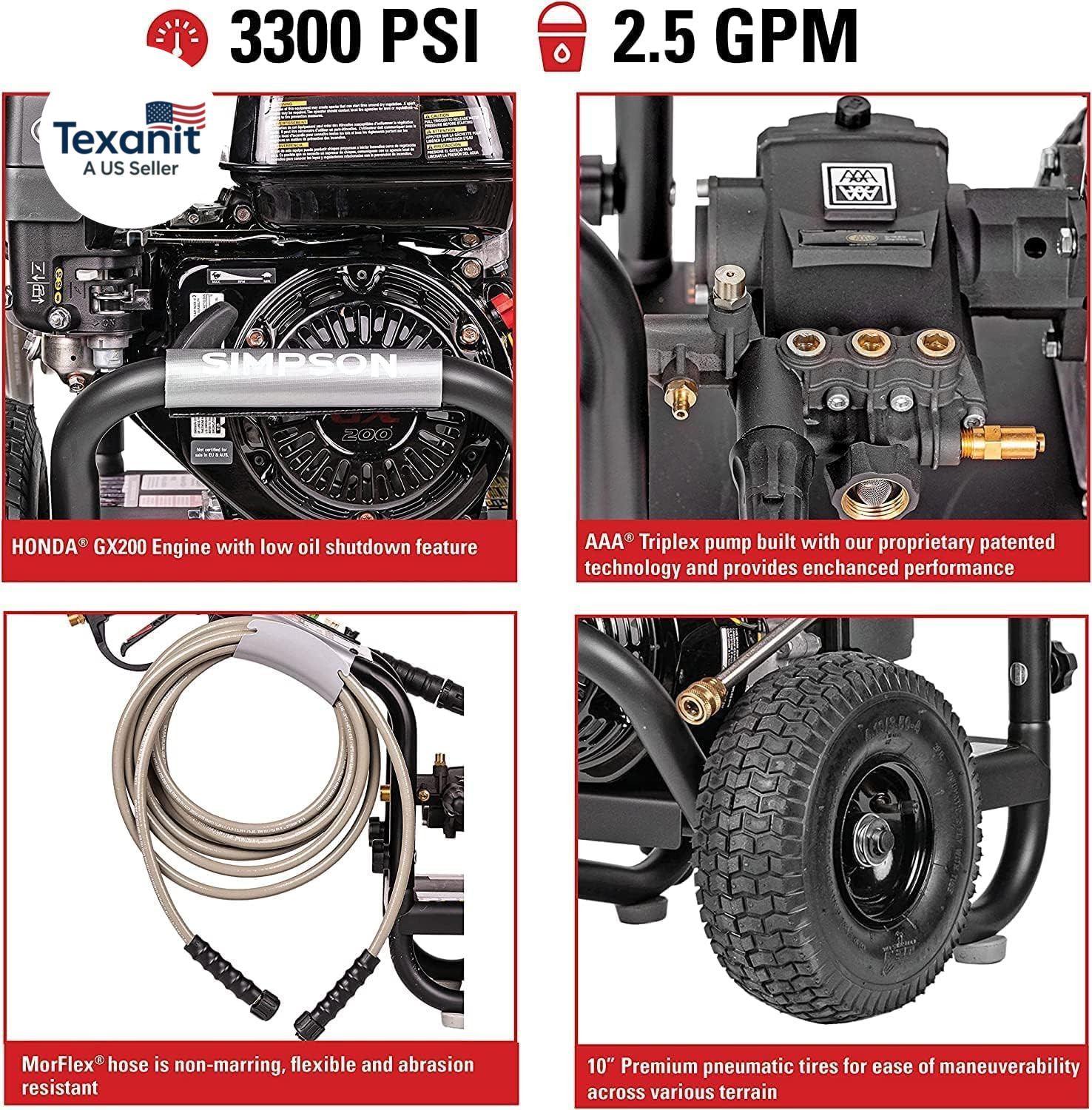 Cleaning PS3228 Powershot 3300 PSI Gas Pressure Washer, 2.5 GPM, Honda GX200 Eng