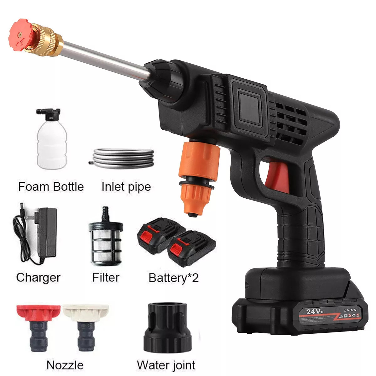 Cordless Electric High Pressure Water Spray Gun Car Washer Jet Cleaning Tool