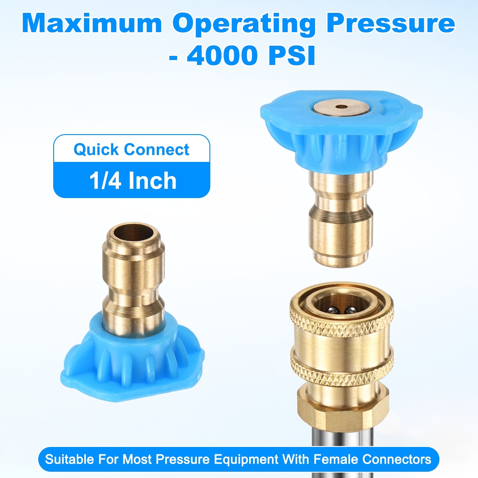 5-Pack Pressure Washer Nozzle Tips with Holder, RINSE Nozzle, Orifice 2.5