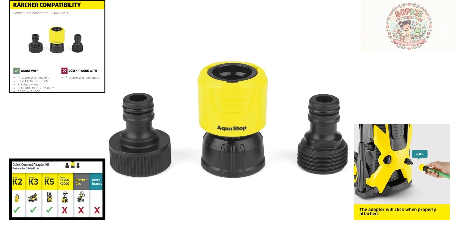 3-Piece Garden Hose Adapter Kit for Quick Connect – Pressure Washers Compatible