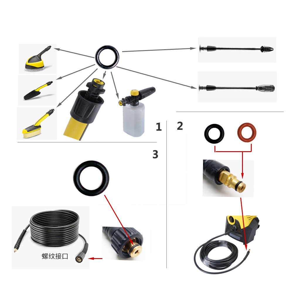 Replacement Parts for Karcher K2 K3 K4 K5 K6 K7 Pressure Washer Accessories Set