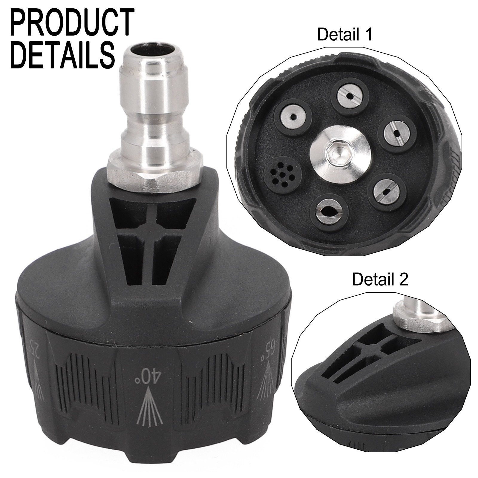 High Pressure Washer Spray Nozzle 0 15 25 40 Degree Rotation Watering Rinse Soap