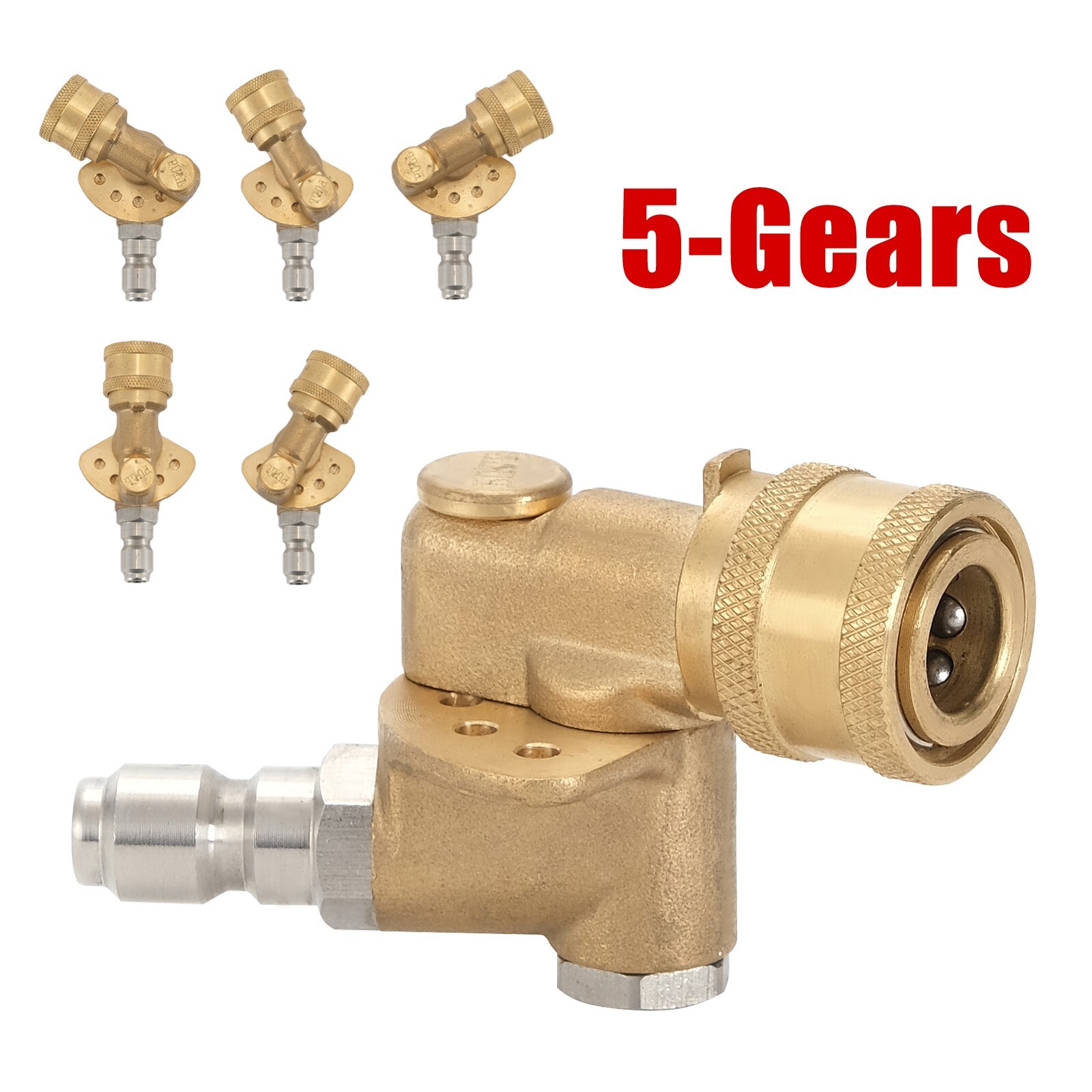 Pivoting Coupler for Pressure Washer Spray Nozzle, Gutter Cleaner Attachment for