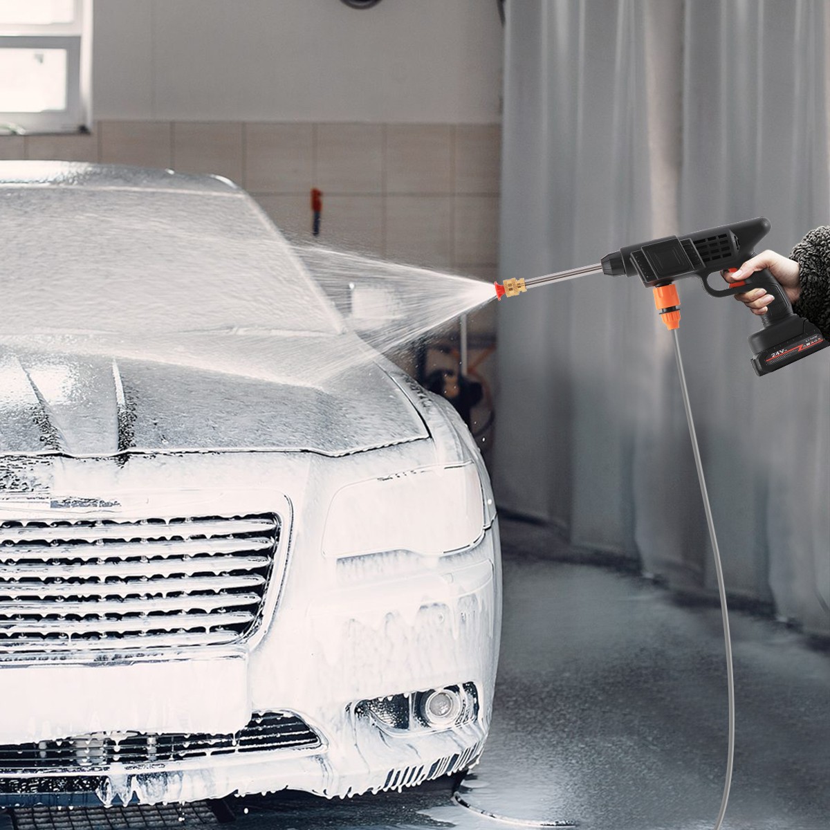 Cordless Pressure Washer Handheld Power Washer with 16.5ft Hose for Car Cleaning