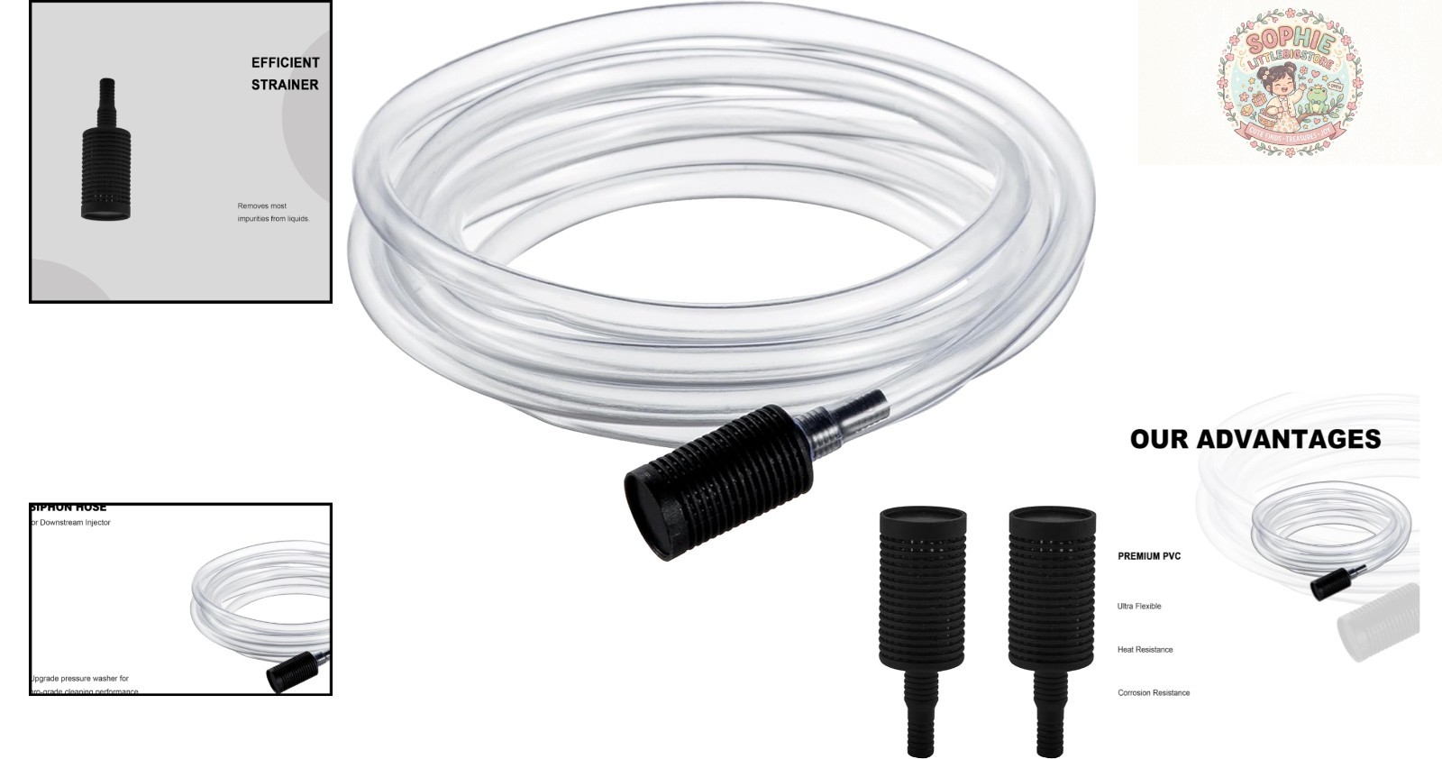 Versatile 10ft Power Washer Siphon Hose – Complete with 3 Filters for Efficiency