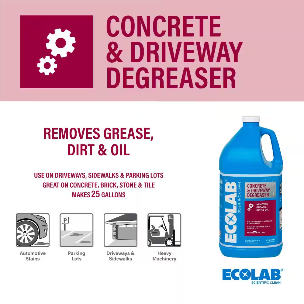 1 Gal. Concrete and Driveway Degreaser Concentrate Pressure Wash, Dissolves Grea