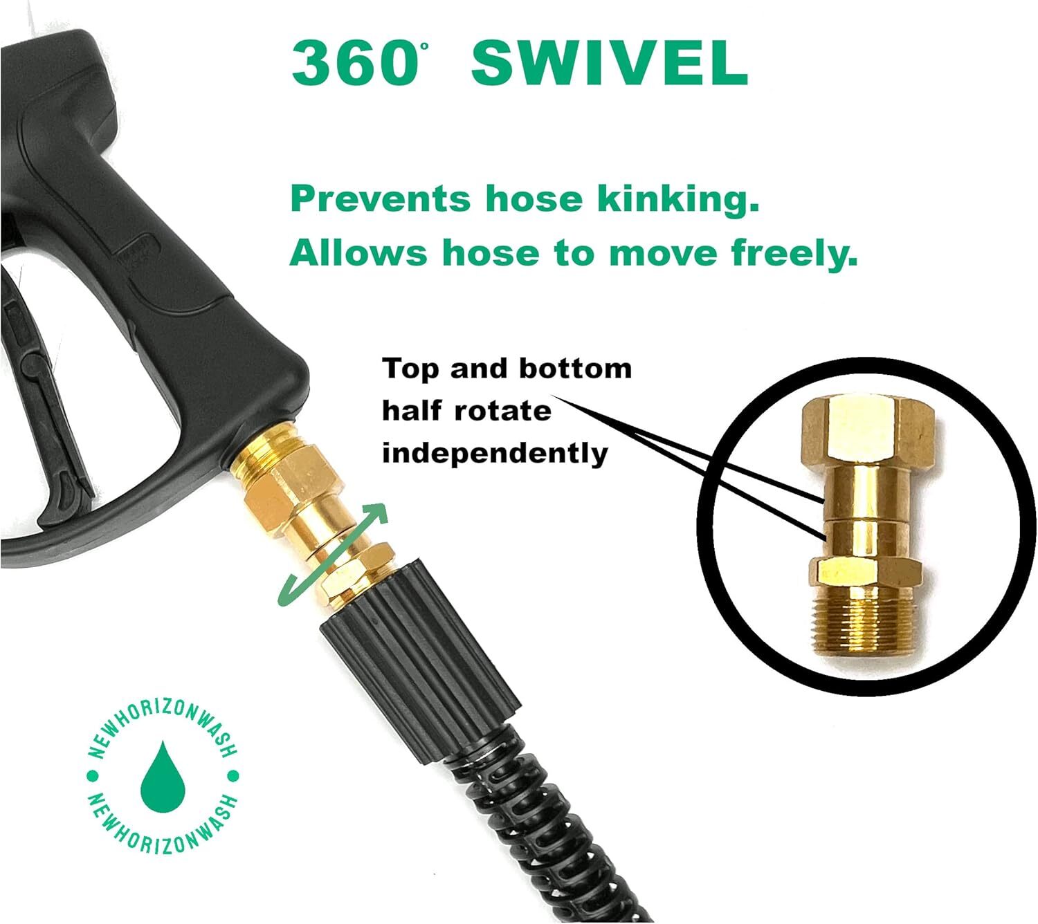 1/4″ High Pressure Washer Gun 4000 PSI Car Wash Foam Spray Short Wand w/5 Nozzle