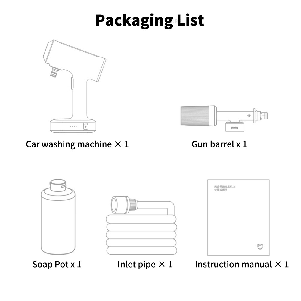 Xiaomi Wireless Car Washer 160L/h High Pressure Large Efficient Flushing Washers