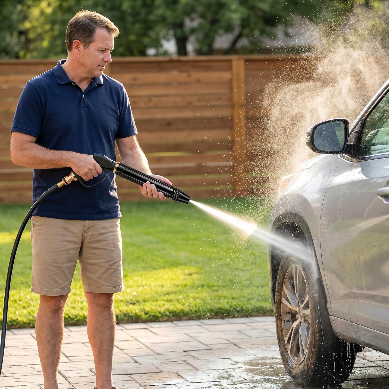 High Pressure Car Wash Water Gun – 3-Mode Adjustable Sprayer for Outdoor Cleanin