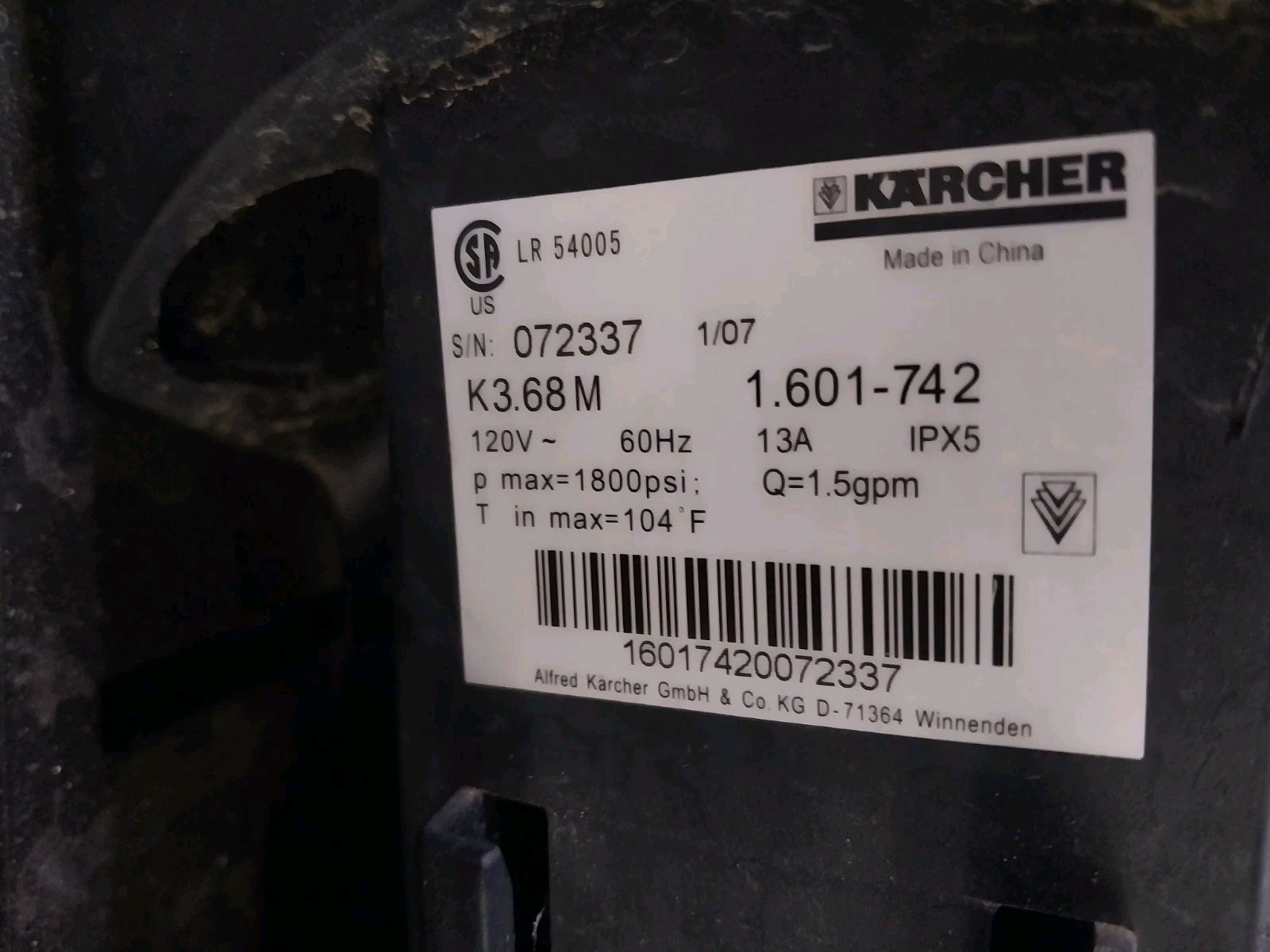 OEM Parts For Karcher K3.68M Pressure Washer 1800PSI Handle/Hose Holder Assy.