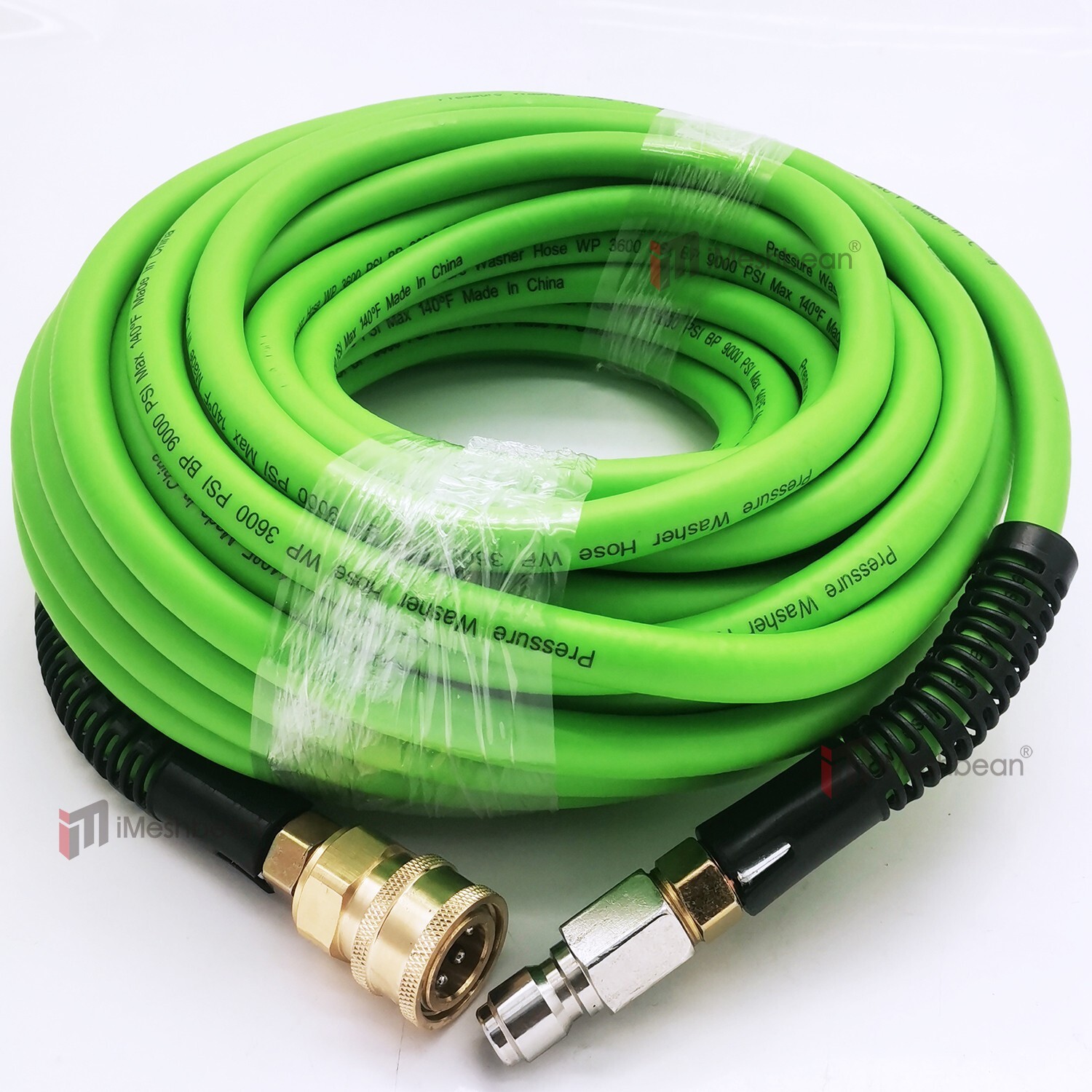 50 ft 3/8″ High Pressure Washer Hose Work 36000psi Green Extension Replacement