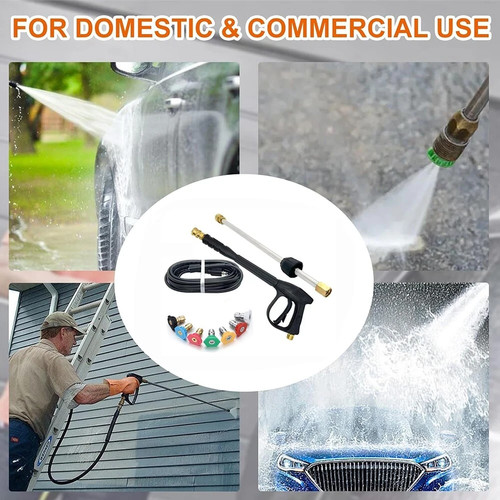 4000PSI High Pressure Car Power Washer Gun Spray Wand Lance Nozzle and Hose Kit