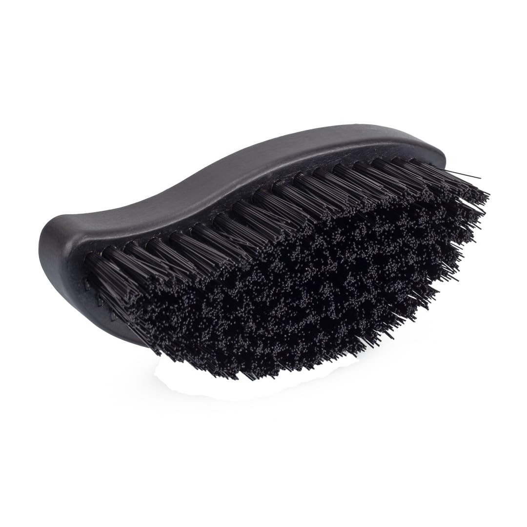 Maxshine Universal Ergonomic Tire Brush with Wood Brush, Black