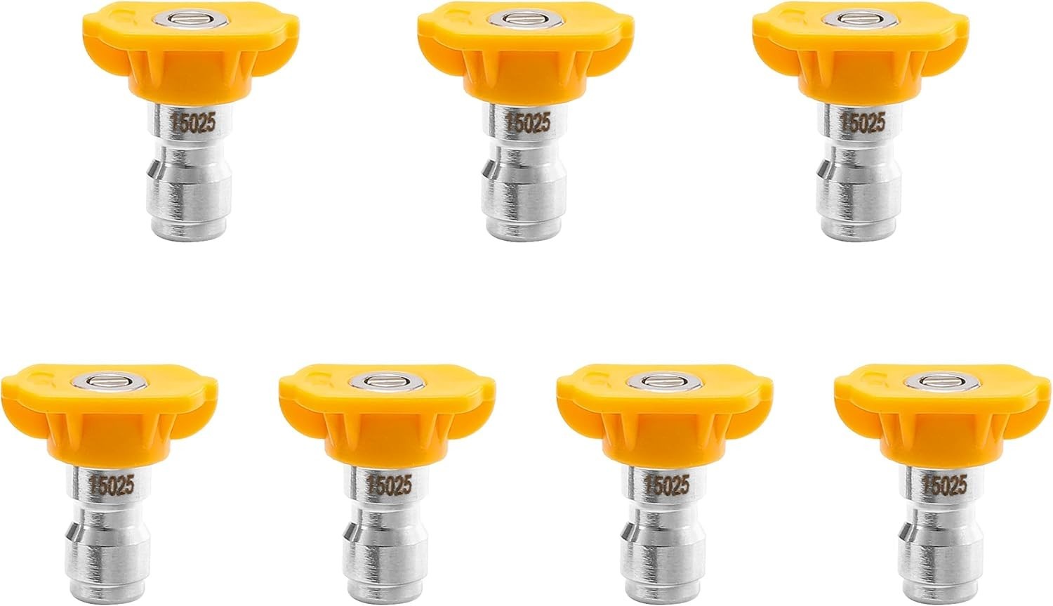 15° Yellow Power Washer Nozzle Tips, 7-Pack, 4000 PSI, Stainless Steel