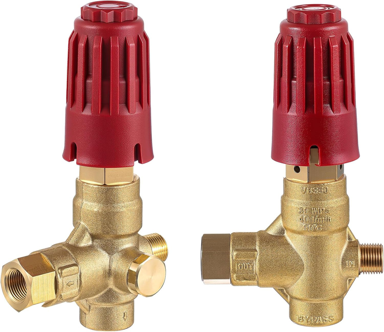 2Pc 350 Unloader Valve Pressure Washer Pump 5650 PSI Brass Adjustable Knob