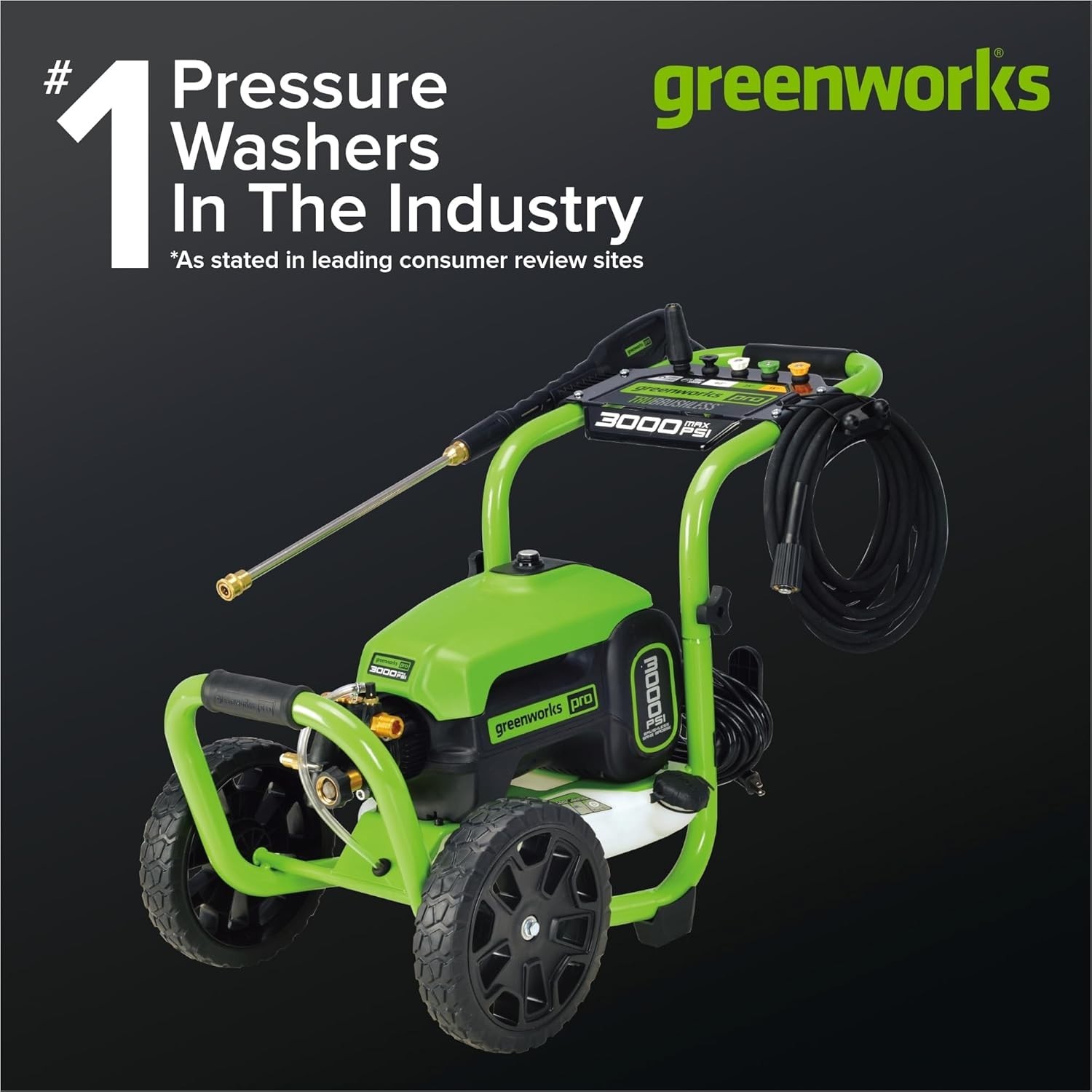 GreenWorks Pro 3000 PSI Electric Pressure Washer – Model: GPW3001 – NEW IN BOX