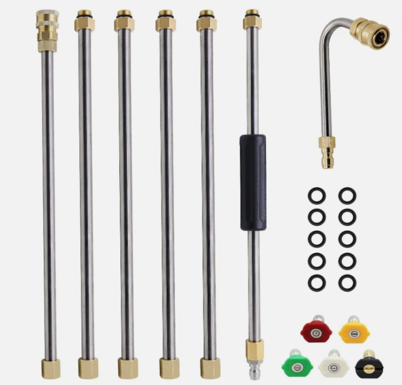 Twinkle Star Pressure Washer Extension Wand Set 8 ft 5 Nozzle Tips, 4000 PSI New