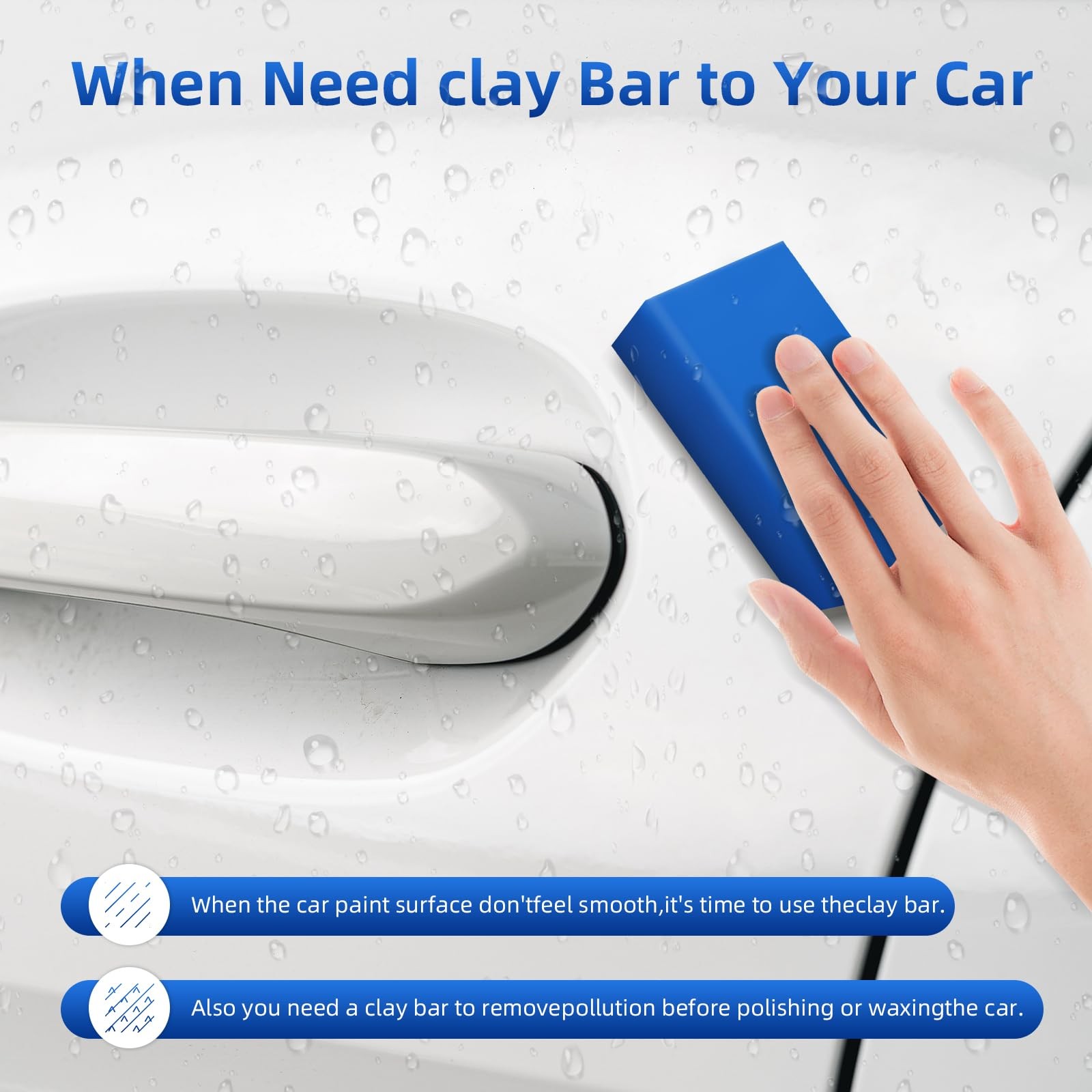 IPELY 4 Pack 100g Car Clay Bar Auto Detailing Magic Bar, Blue