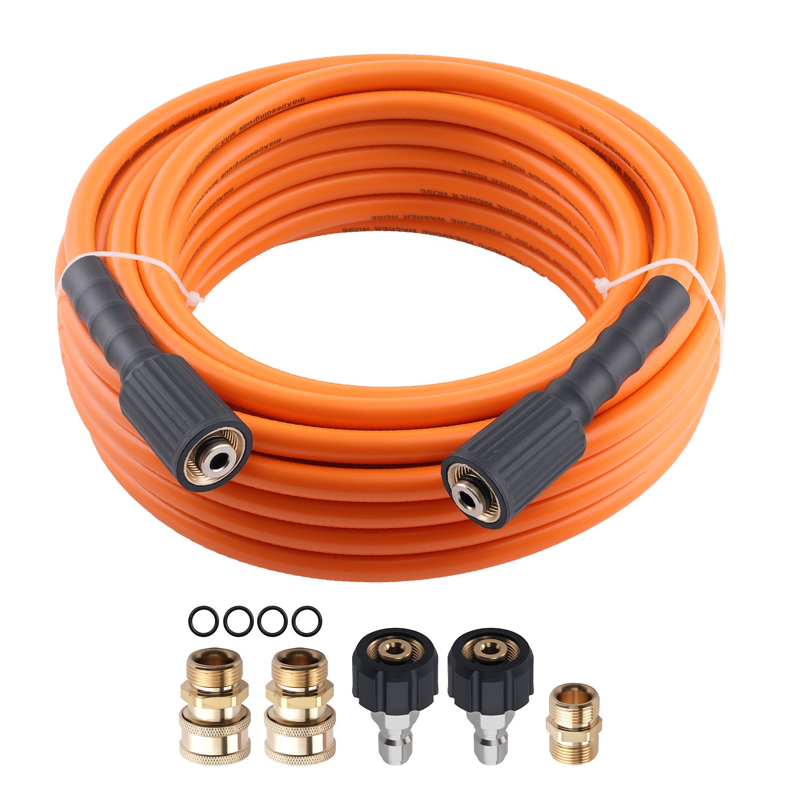 50FT Pressure Washer Extension Hose for Troybilt GreenWorks 5800PSI Orange PVC