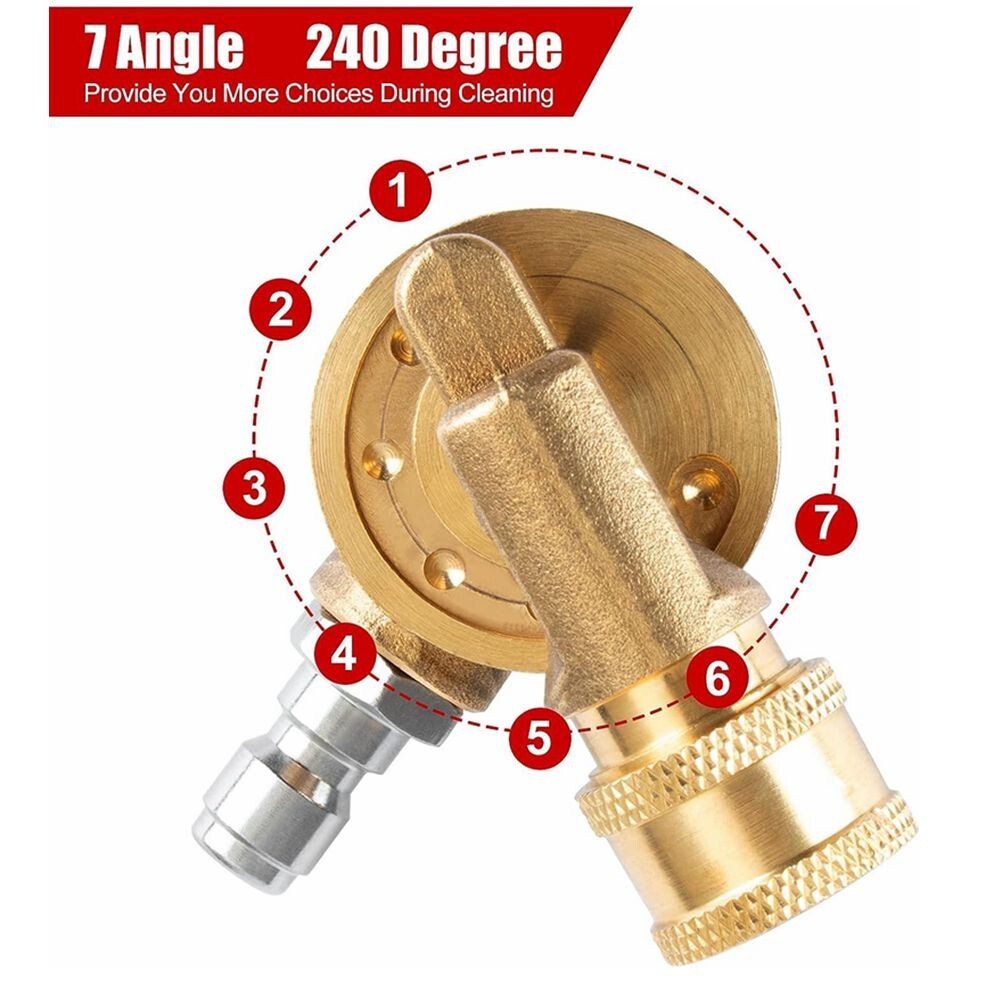 Pressure Washer Pivoting Coupler 7 Angle 240 Degree Rotation Gutter Cleaner C150