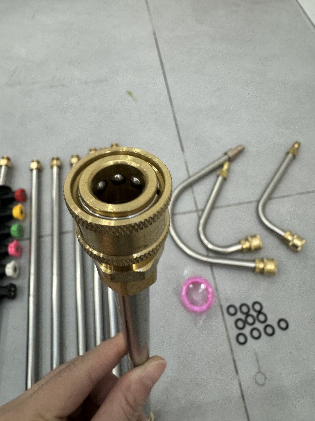 Pressure Washer Extension Wand 9.5 ft Long Curved Rod Kit Brass and Steel Build
