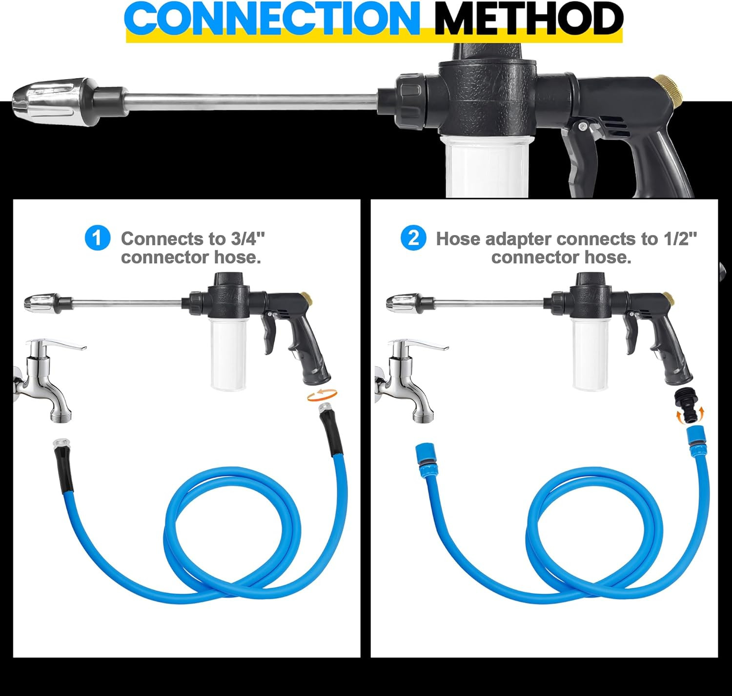 High Pressure Foam Gun for Garden Hose, Car Wash Soap Sprayer with 3.5Oz/100Cc P