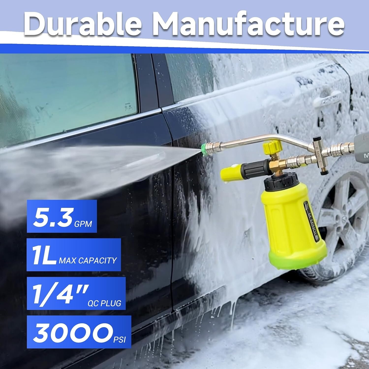 M MINGLE Foam Cannon for Pressure Washer with Dual Connector Accessory, Power…