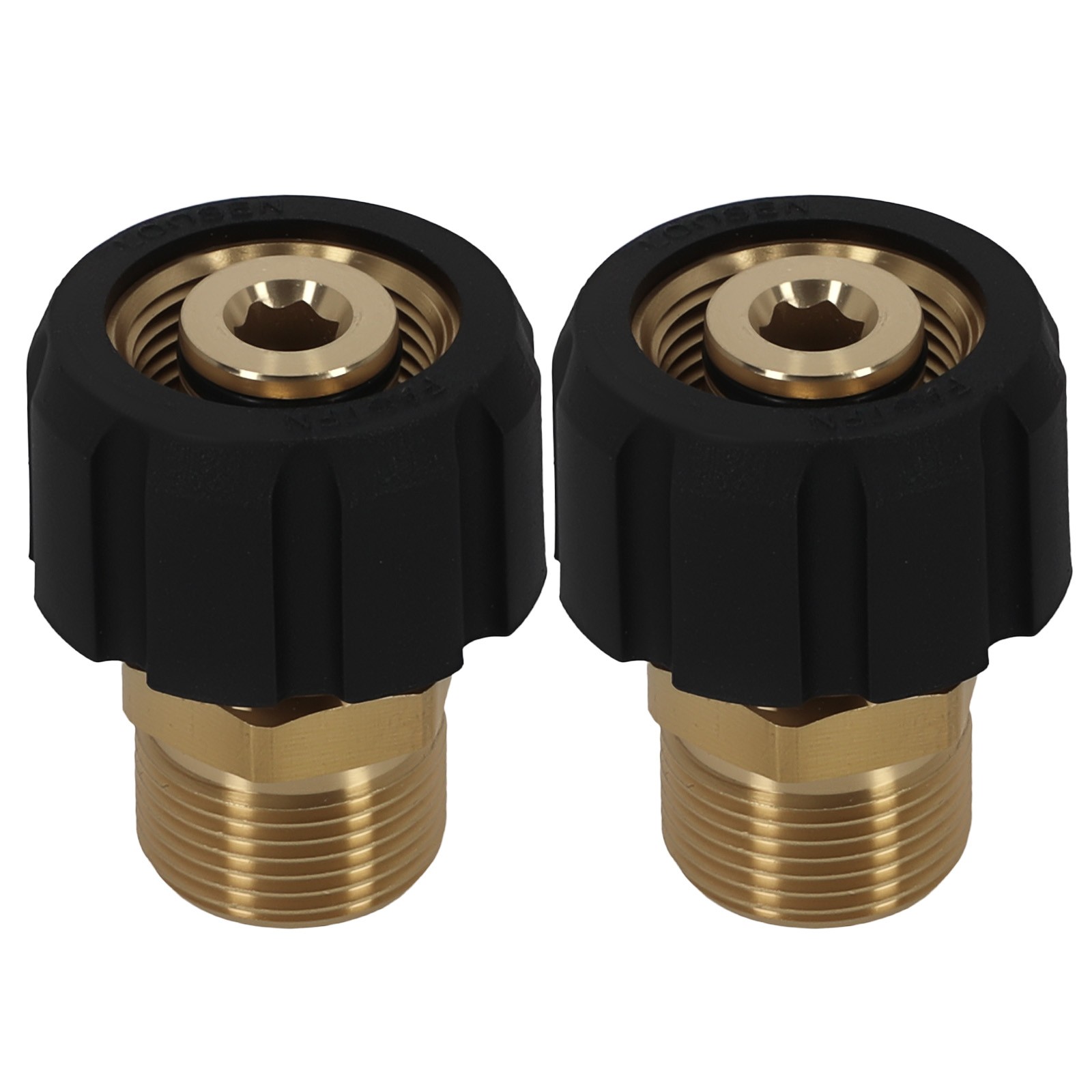 2PCS M22 Brass Adapter for Pressure Washer 15mm Female to 14mm Male 5000 PSI