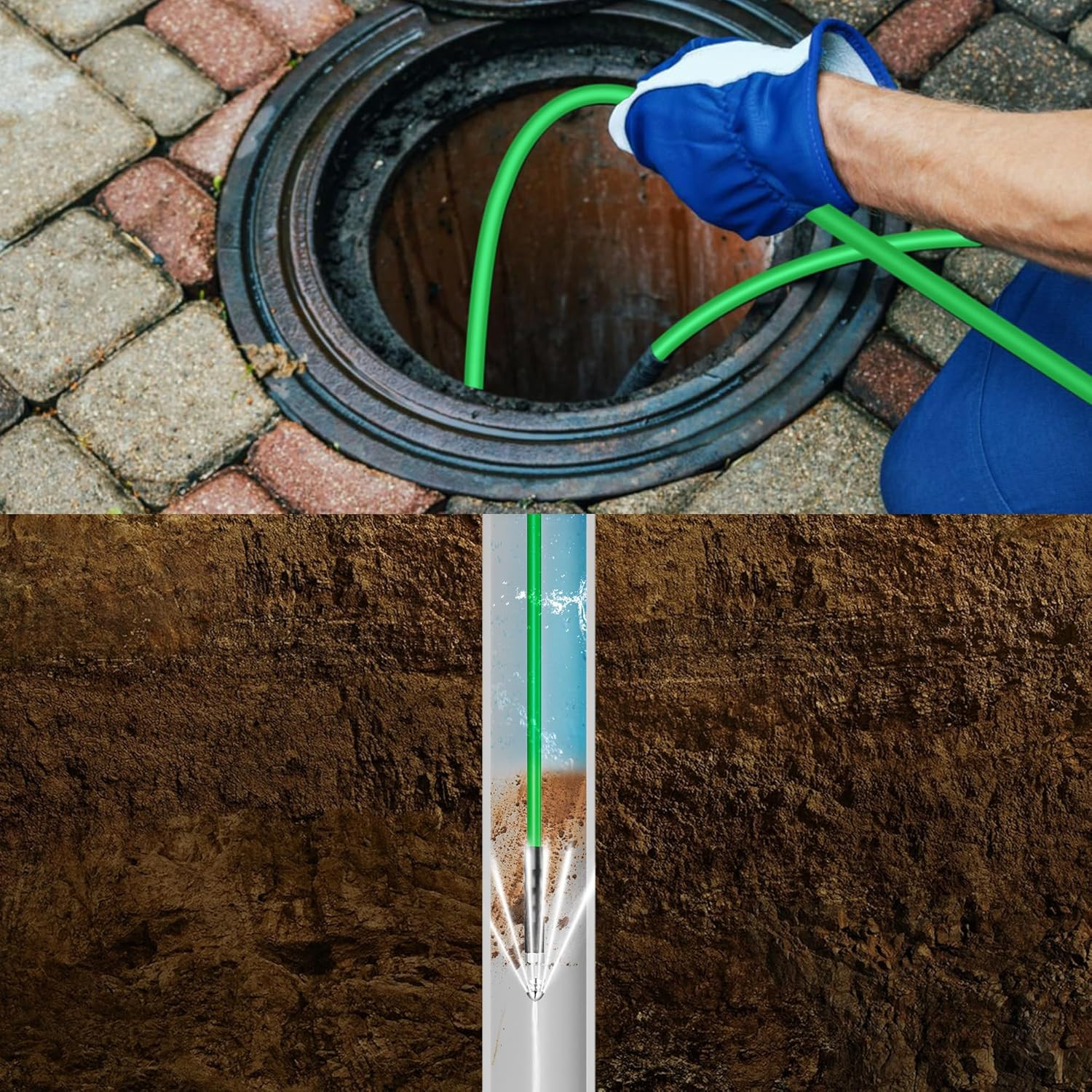 150FT Sewer Jetter Kit for Pressure Washer – 5800PSI Drain Cleaner