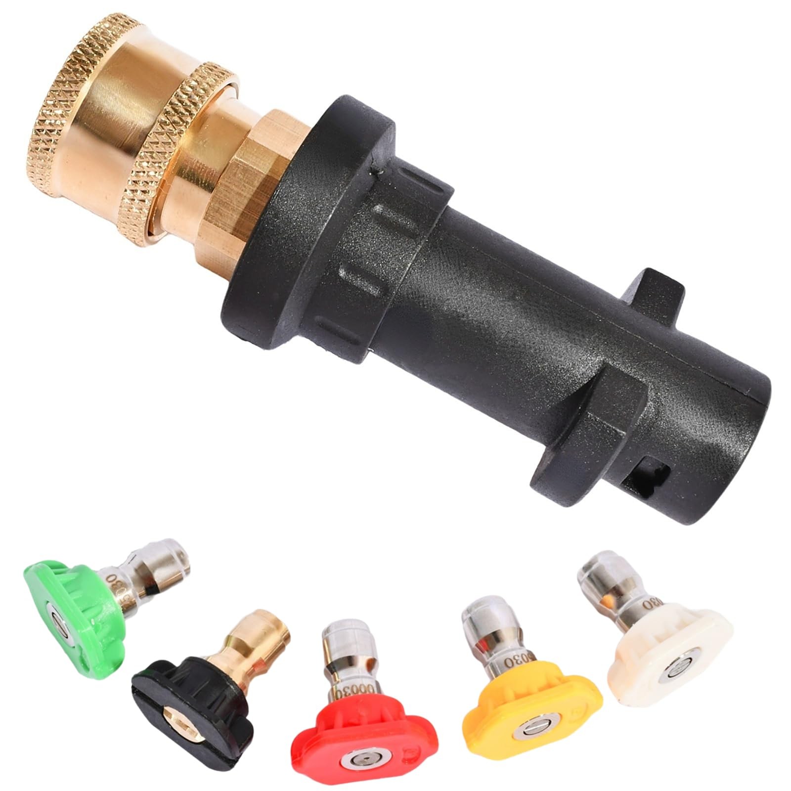 Pressure Washer Gun Adapter 1/4” Quick Connect Fitting Spray Nozzle Tips Set…