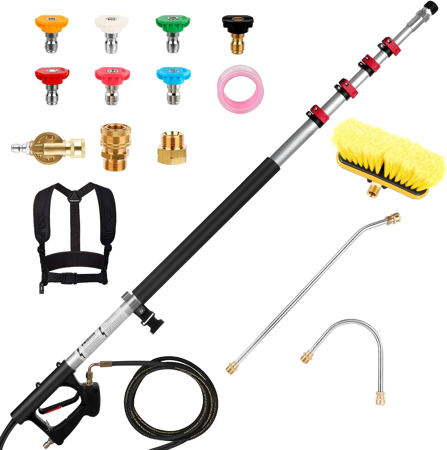 Pressure Washer Extension Wand 24 FT, Extension Pole for Pressure Washer with Gu