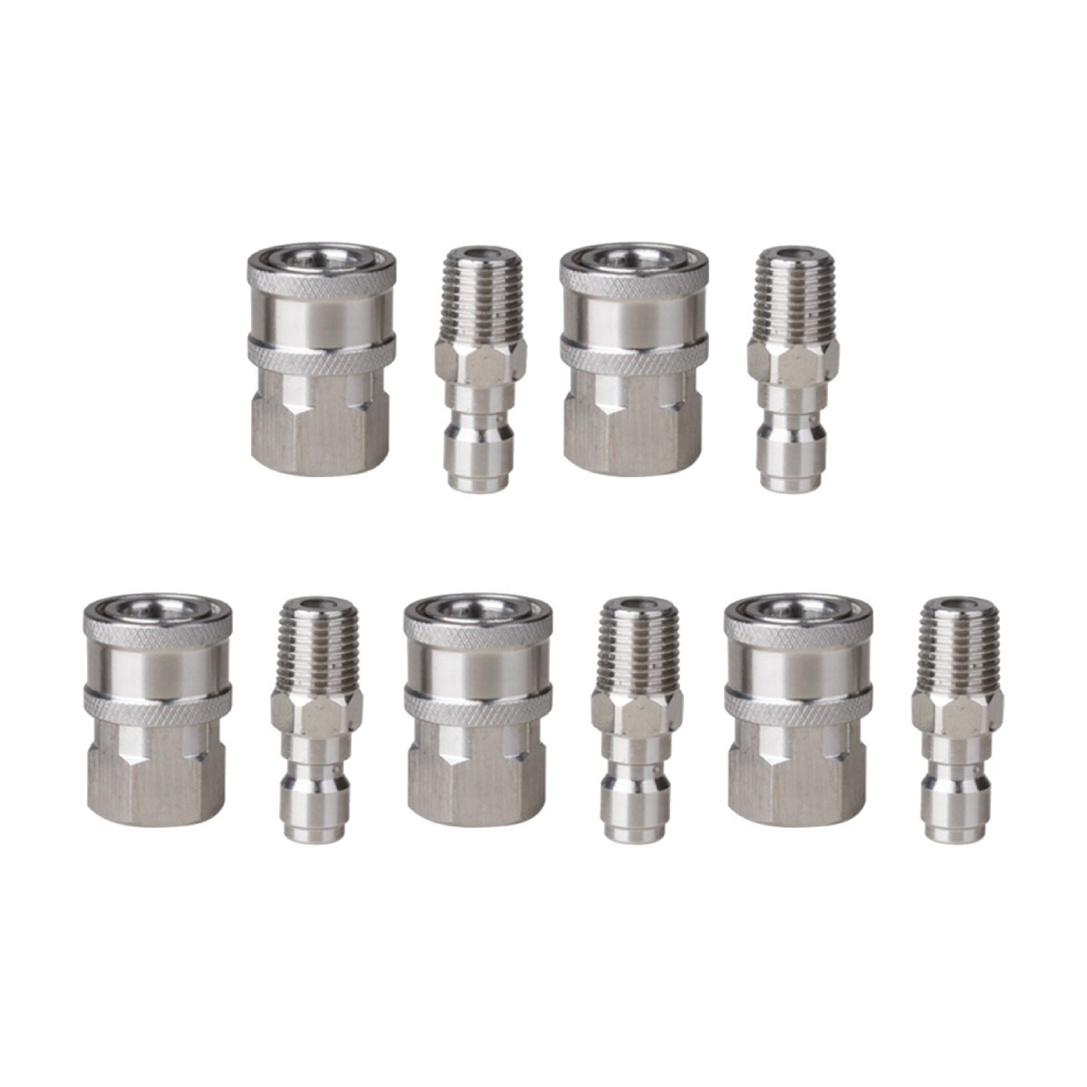5 set 1/4″ NPT Pressure Washer Adapter Stainless Steel Quick Connect Fitting
