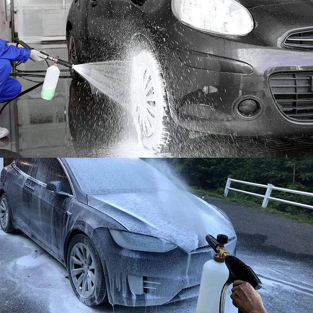 Pressure Washer Gun Car Wash Soap Lance Cannon Spray Jet Bottle Snow Foam Kit