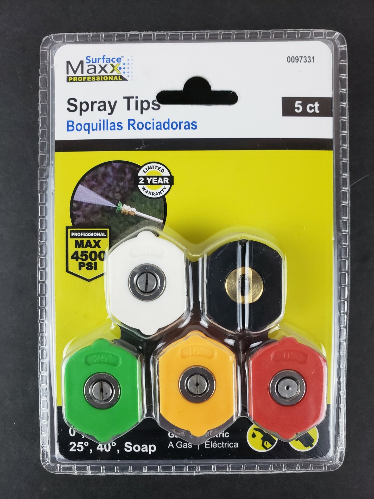 Surface Maxx Professional Spray Tips 5 Pack 0097331 (Gas-Electric) 4500 PSI