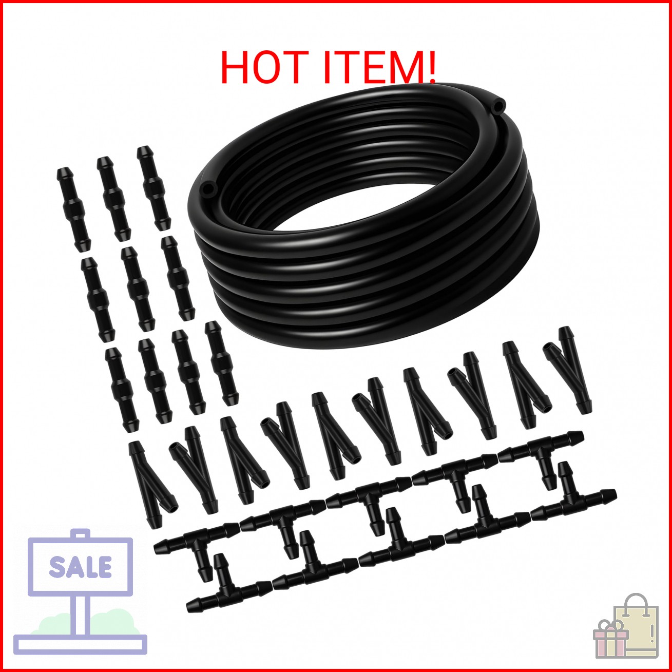 Windshield Washer Hose Kit, 4M Flexible Durable Rubber Washer Fluid Tubing & 30
