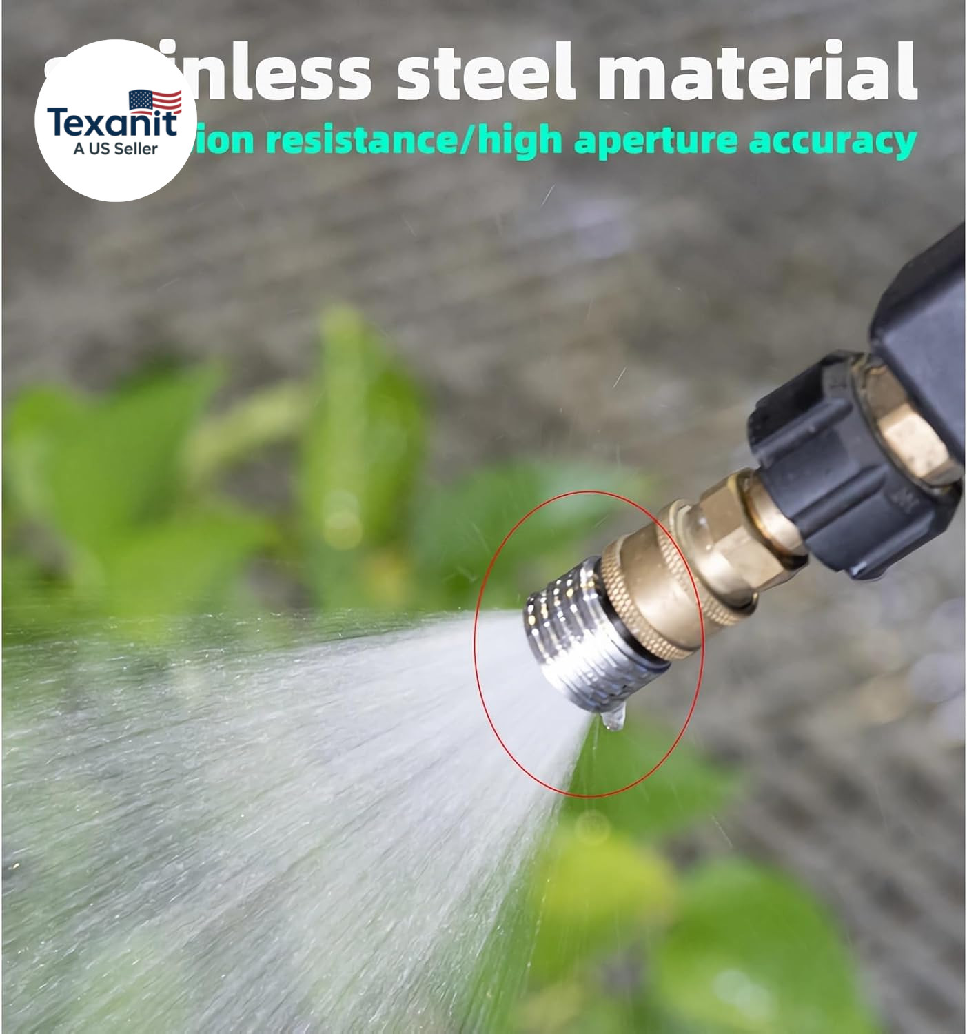 Stainless Steel Pressure Washer Nozzle Tips, 0.3Mm/0.4Mm/0.5Mm Hole, 1/4″ Quick