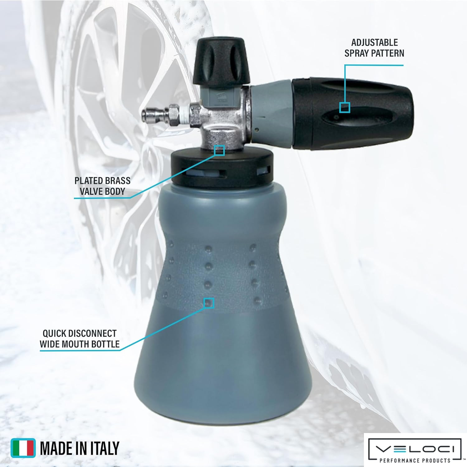 PF22 Foam Cannon with Wide Mouth Bottle for Pressure Washer, Commercial Grade