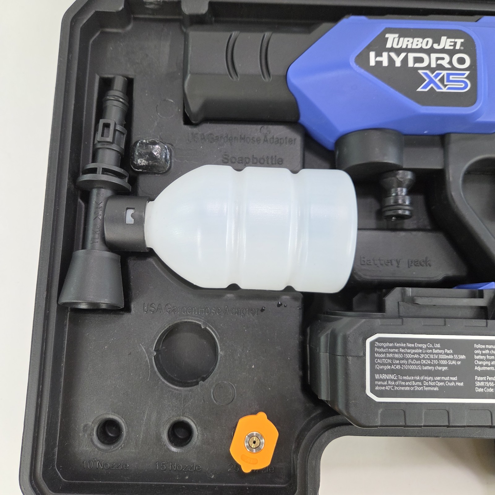 Turbo Jet Hydrox5 Pro Portable Cordless Pressure Washer (21V 3000Mah Battery)