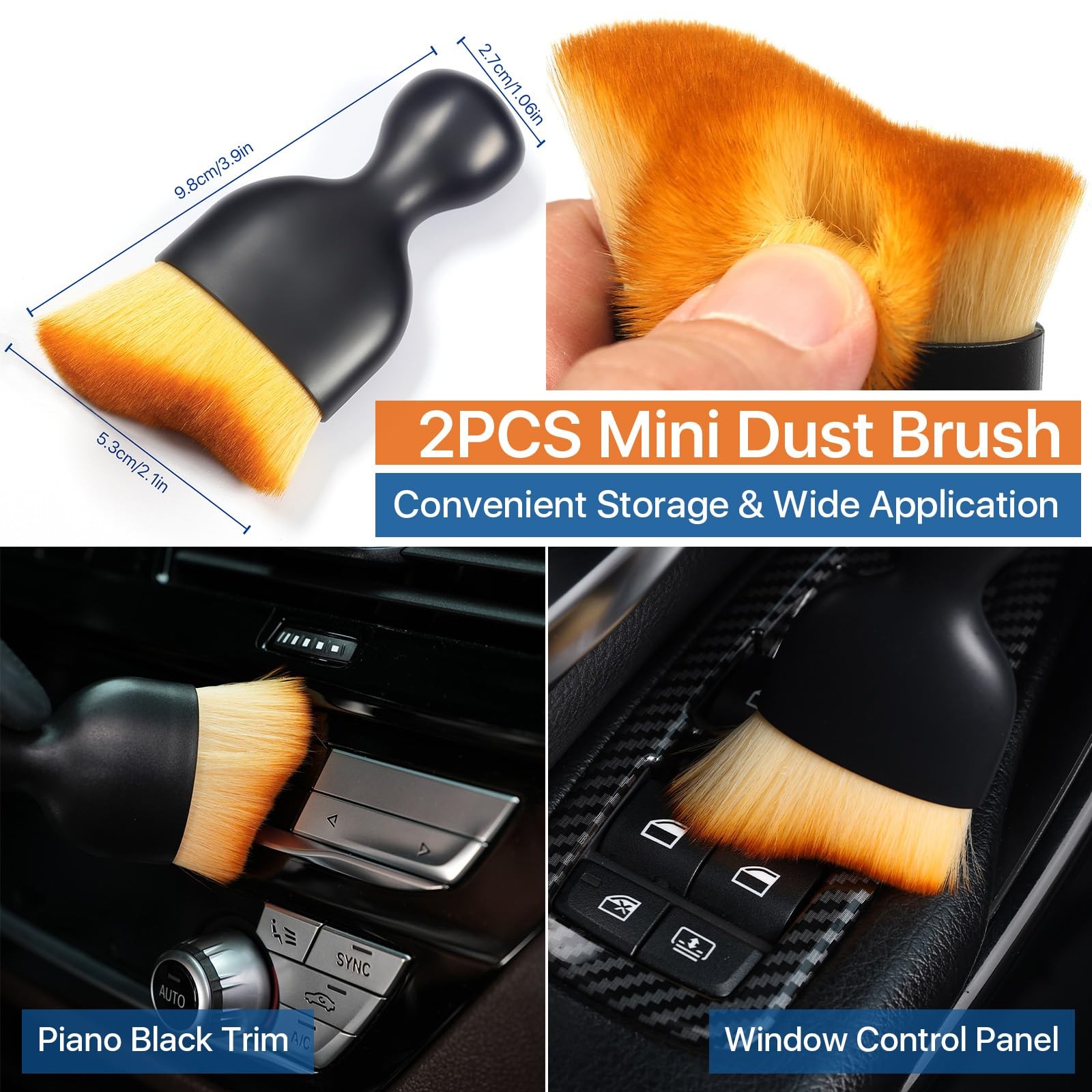 Curveball Detail Brush, Car Ultra Soft Bristles Detailing Extra Large, Gray