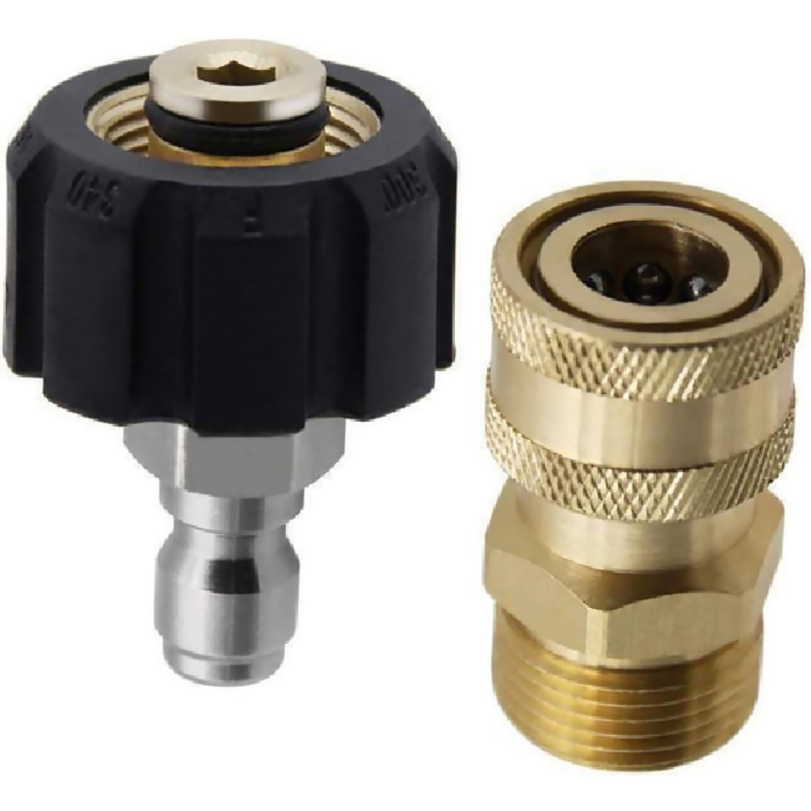 Brass+Stainless Steel Pressure Washer Hose Connector Adapter Replacement Parts