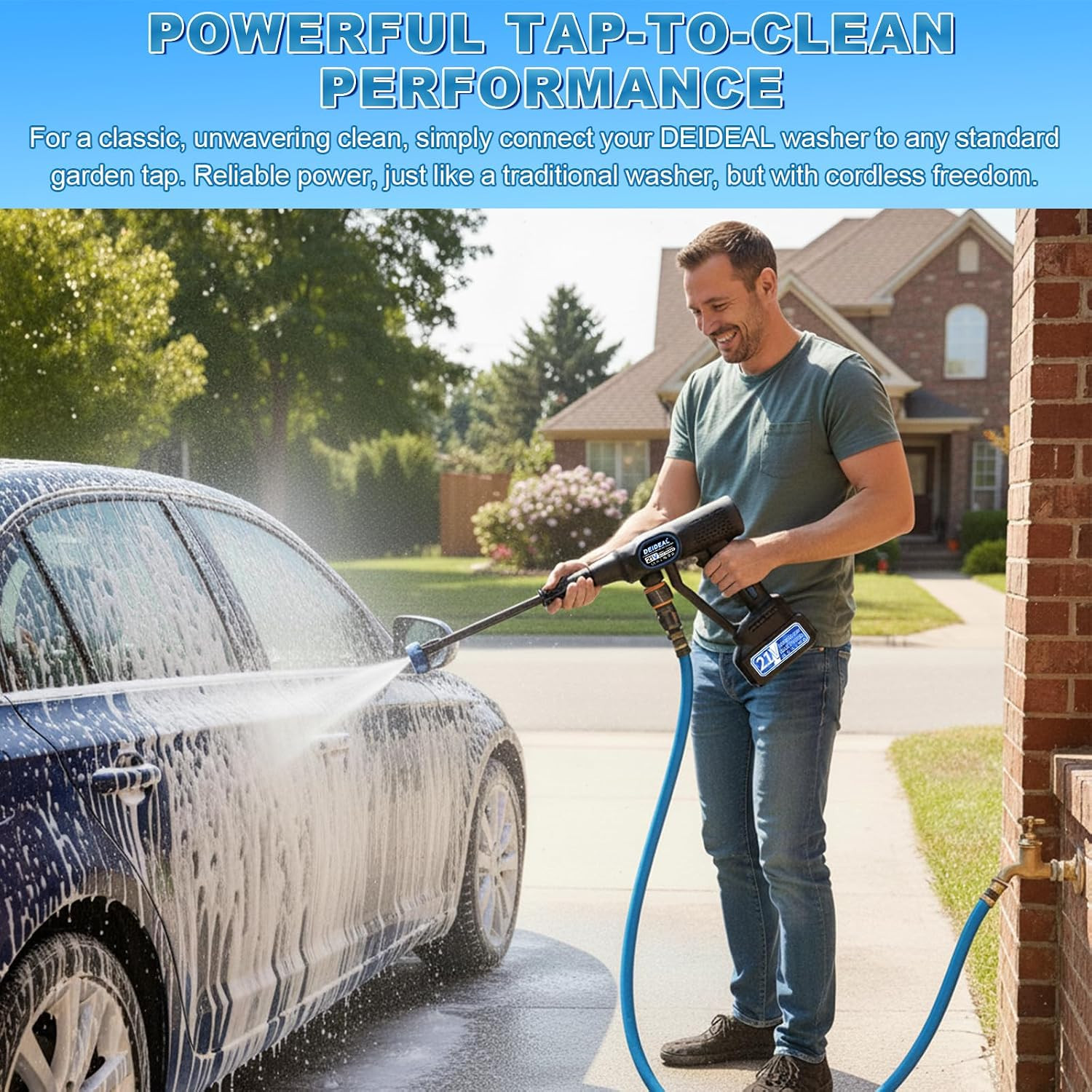 Cordless Portable Washer, 1280 PSI Portable Handheld Washer with Trigger-Control