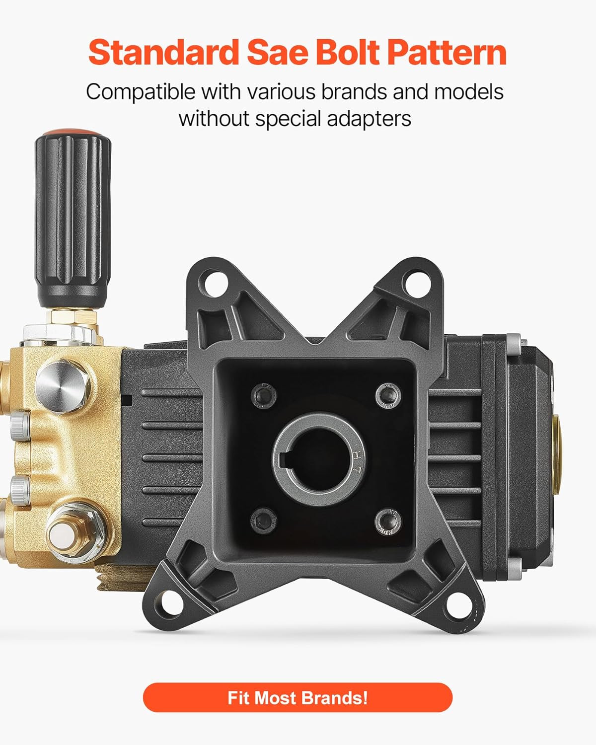 Pressure Washer Pump, 1″ Shaft Horizontal Triplex Plunger, 3600 PSI, 3.7 GPM, Re