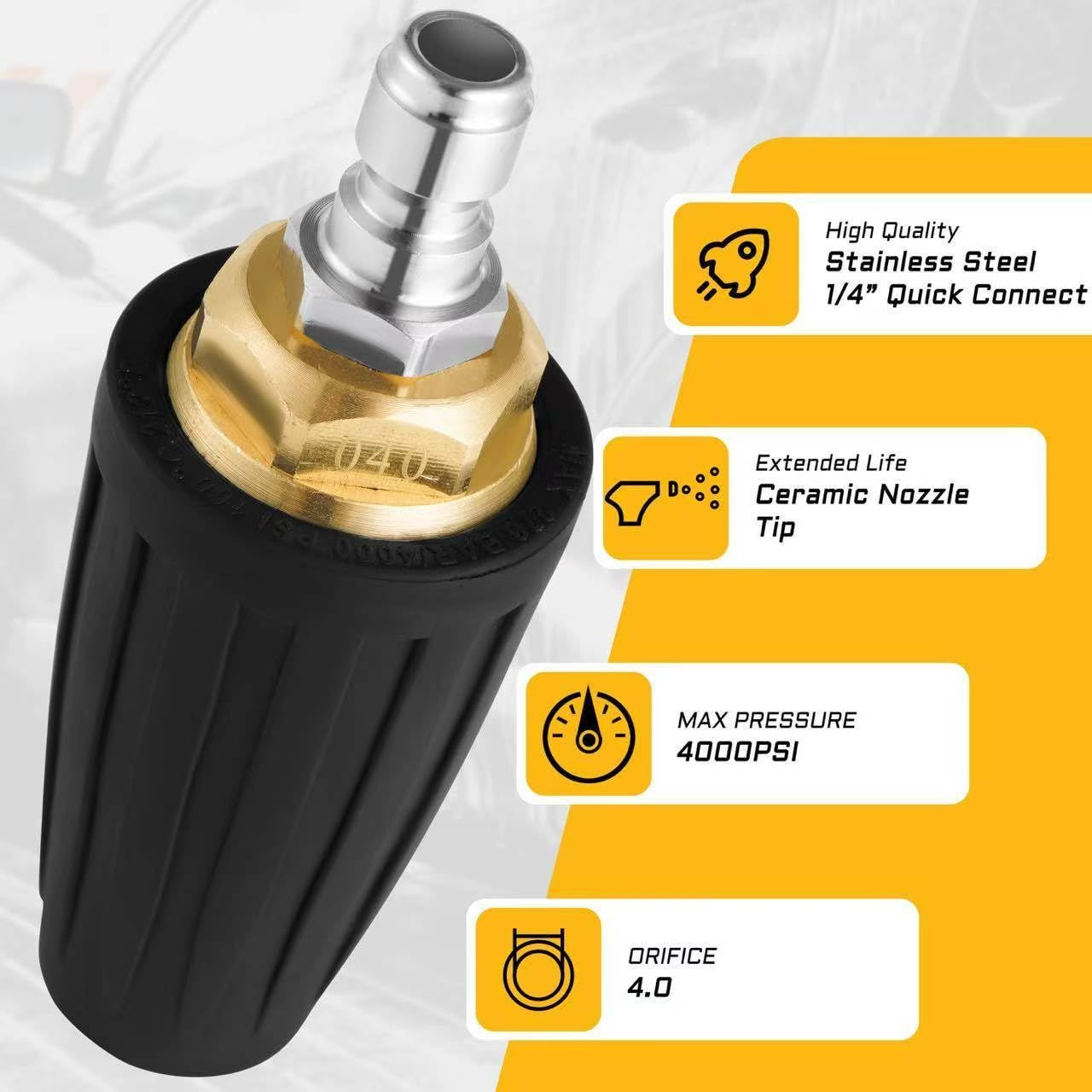 Pressure Washer Tips Turbo Nozzle 4000 PSI Max Rotating…