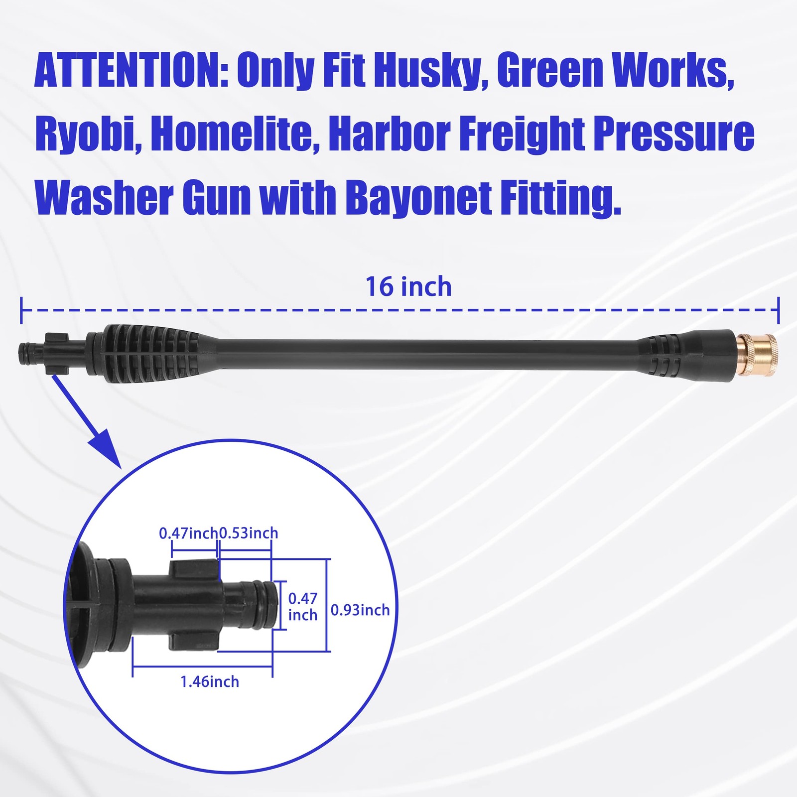 Pressure Washer Wand , 16 Inch Power Washer Wand with 1/4” Quick Connect, 5 S…
