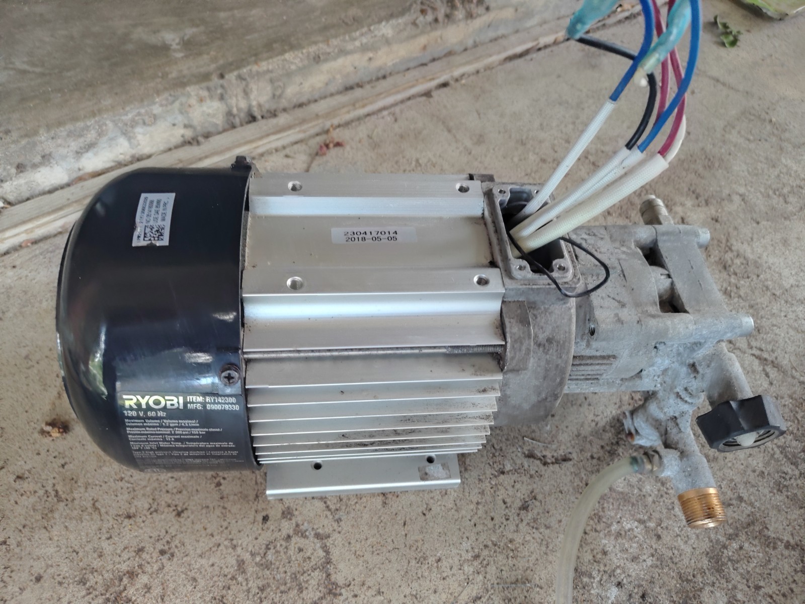 Ryobi RY142300 Electric Pressure Washer Motor & Pump Assembly OEM 120V